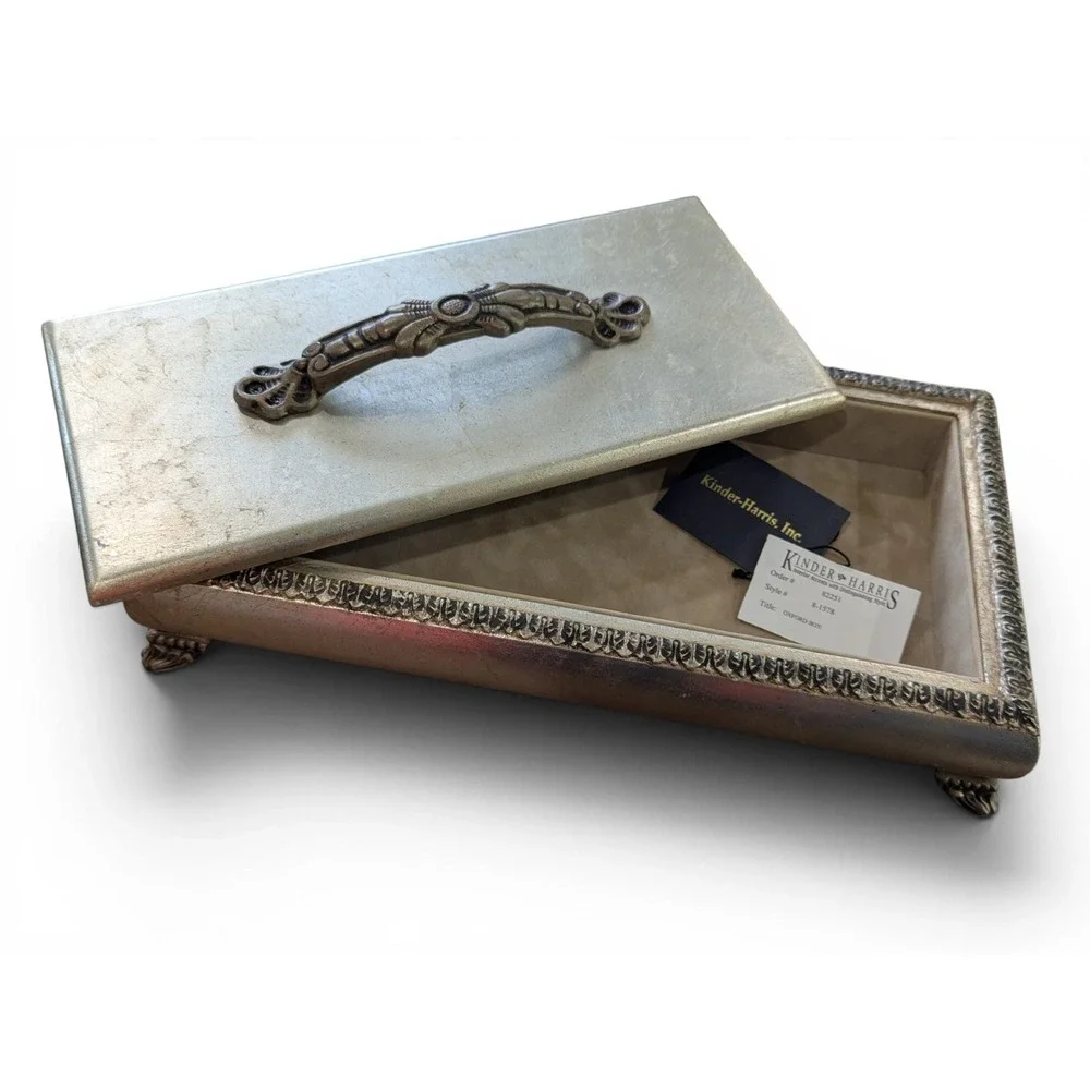 Designer Kinder-Harris Valet Box Champagne Silver Leaf
